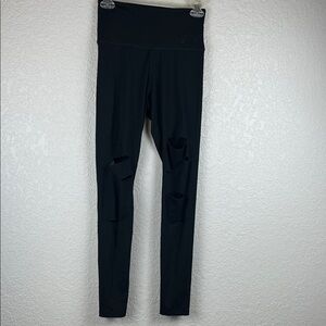 Victorias Secret Pink Black High-Waisted Leggings with Cut-Outs Xtra Small